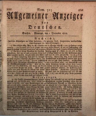 Allgemeiner Anzeiger der Deutschen Montag 1. Dezember 1817