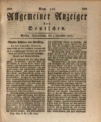 Allgemeiner Anzeiger der Deutschen Donnerstag 4. Dezember 1817