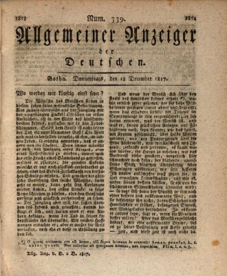 Allgemeiner Anzeiger der Deutschen Donnerstag 18. Dezember 1817