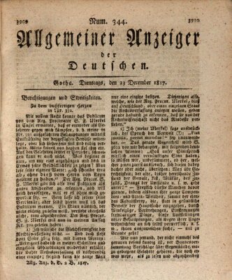 Allgemeiner Anzeiger der Deutschen Dienstag 23. Dezember 1817