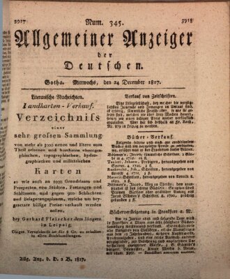 Allgemeiner Anzeiger der Deutschen Mittwoch 24. Dezember 1817