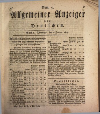 Allgemeiner Anzeiger der Deutschen Dienstag 6. Januar 1818