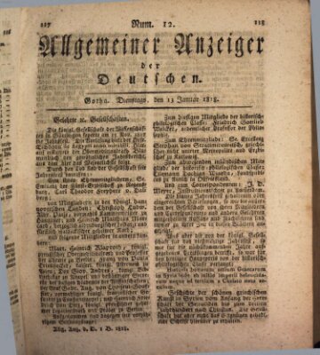 Allgemeiner Anzeiger der Deutschen Dienstag 13. Januar 1818