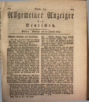 Allgemeiner Anzeiger der Deutschen Montag 26. Januar 1818