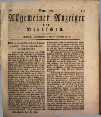 Allgemeiner Anzeiger der Deutschen Samstag 31. Januar 1818