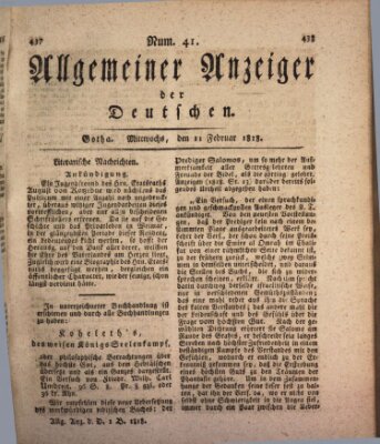 Allgemeiner Anzeiger der Deutschen Mittwoch 11. Februar 1818