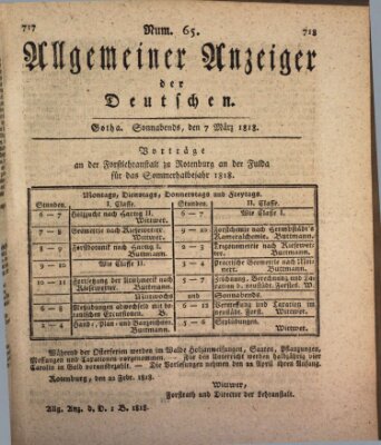 Allgemeiner Anzeiger der Deutschen Samstag 7. März 1818