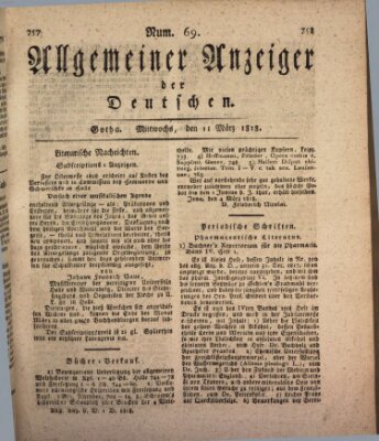 Allgemeiner Anzeiger der Deutschen Mittwoch 11. März 1818