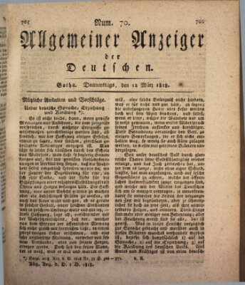 Allgemeiner Anzeiger der Deutschen Donnerstag 12. März 1818