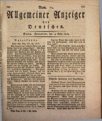 Allgemeiner Anzeiger der Deutschen Samstag 14. März 1818