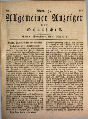 Allgemeiner Anzeiger der Deutschen Samstag 21. März 1818