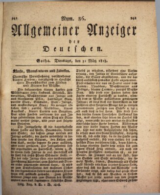 Allgemeiner Anzeiger der Deutschen Dienstag 31. März 1818