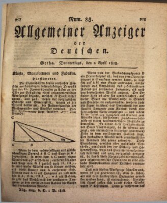 Allgemeiner Anzeiger der Deutschen Donnerstag 2. April 1818