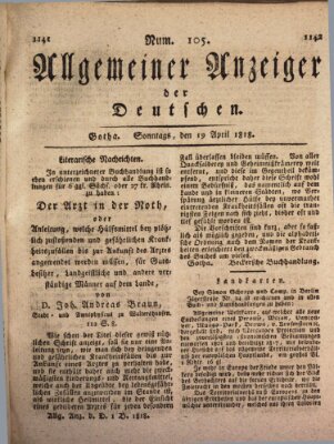 Allgemeiner Anzeiger der Deutschen Sonntag 19. April 1818