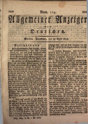 Allgemeiner Anzeiger der Deutschen Dienstag 28. April 1818