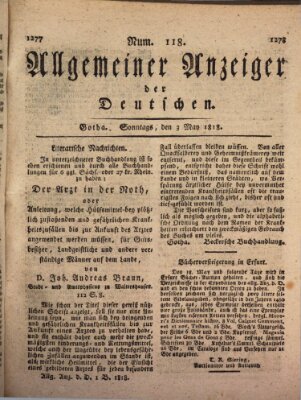 Allgemeiner Anzeiger der Deutschen Sonntag 3. Mai 1818