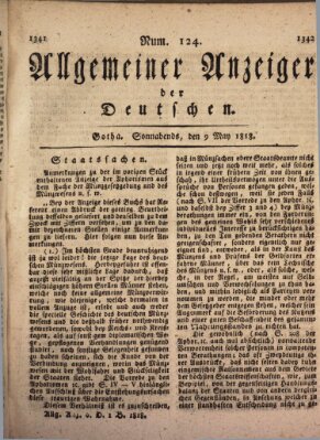 Allgemeiner Anzeiger der Deutschen Samstag 9. Mai 1818