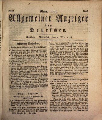 Allgemeiner Anzeiger der Deutschen Mittwoch 20. Mai 1818