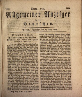 Allgemeiner Anzeiger der Deutschen Montag 25. Mai 1818