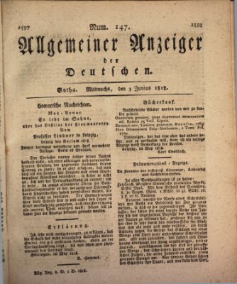 Allgemeiner Anzeiger der Deutschen Mittwoch 3. Juni 1818