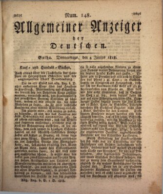 Allgemeiner Anzeiger der Deutschen Donnerstag 4. Juni 1818