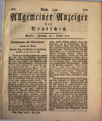 Allgemeiner Anzeiger der Deutschen Freitag 5. Juni 1818