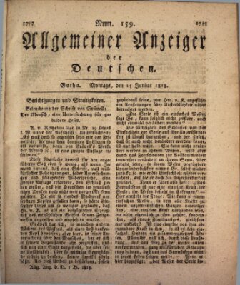 Allgemeiner Anzeiger der Deutschen Montag 15. Juni 1818