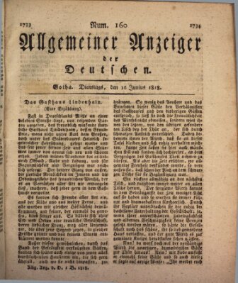 Allgemeiner Anzeiger der Deutschen Dienstag 16. Juni 1818