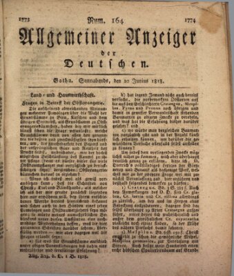 Allgemeiner Anzeiger der Deutschen Samstag 20. Juni 1818