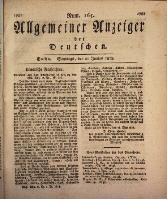 Allgemeiner Anzeiger der Deutschen Sonntag 21. Juni 1818