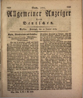 Allgemeiner Anzeiger der Deutschen Freitag 26. Juni 1818