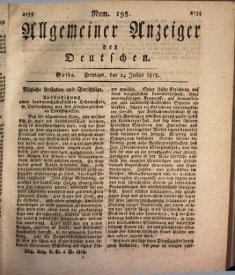 Allgemeiner Anzeiger der Deutschen Freitag 24. Juli 1818