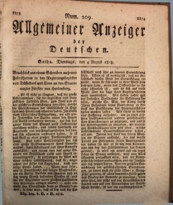 Allgemeiner Anzeiger der Deutschen Dienstag 4. August 1818