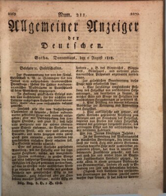 Allgemeiner Anzeiger der Deutschen Donnerstag 6. August 1818