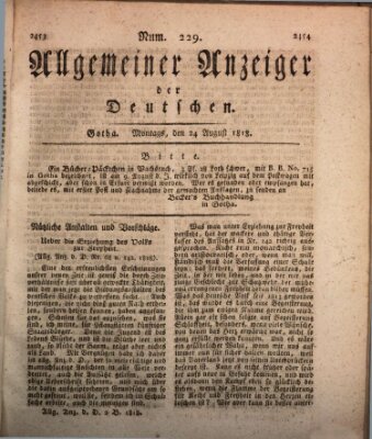 Allgemeiner Anzeiger der Deutschen Montag 24. August 1818