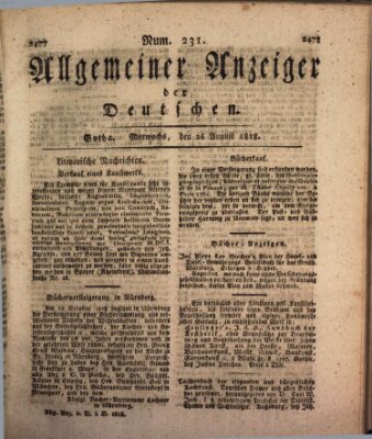 Allgemeiner Anzeiger der Deutschen Mittwoch 26. August 1818