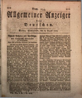 Allgemeiner Anzeiger der Deutschen Samstag 29. August 1818