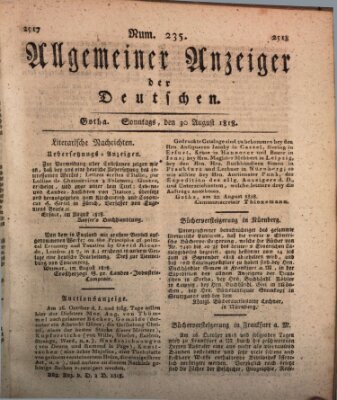 Allgemeiner Anzeiger der Deutschen Sonntag 30. August 1818
