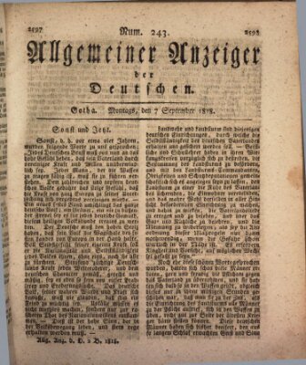 Allgemeiner Anzeiger der Deutschen Montag 7. September 1818