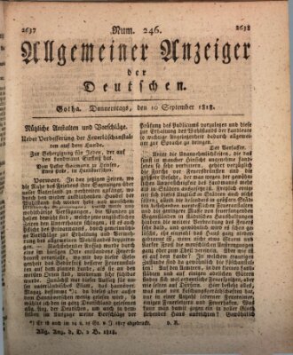 Allgemeiner Anzeiger der Deutschen Thursday 10. September 1818