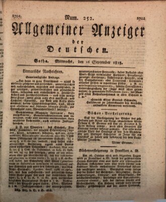 Allgemeiner Anzeiger der Deutschen Mittwoch 16. September 1818