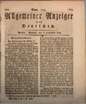 Allgemeiner Anzeiger der Deutschen Freitag 18. September 1818