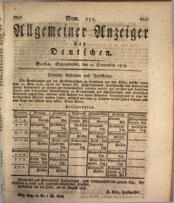 Allgemeiner Anzeiger der Deutschen Samstag 19. September 1818