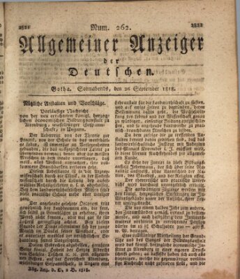 Allgemeiner Anzeiger der Deutschen Samstag 26. September 1818