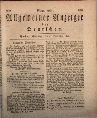 Allgemeiner Anzeiger der Deutschen Sonntag 27. September 1818