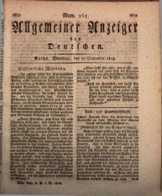 Allgemeiner Anzeiger der Deutschen Dienstag 29. September 1818