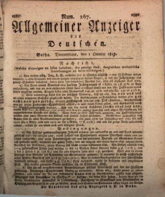 Allgemeiner Anzeiger der Deutschen Donnerstag 1. Oktober 1818