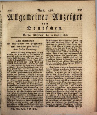 Allgemeiner Anzeiger der Deutschen Dienstag 20. Oktober 1818