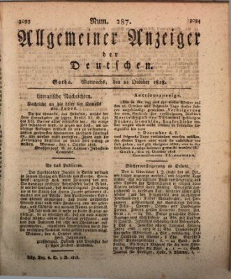 Allgemeiner Anzeiger der Deutschen Mittwoch 21. Oktober 1818