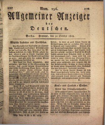 Allgemeiner Anzeiger der Deutschen Freitag 30. Oktober 1818